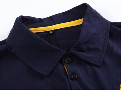 Men's Regular-fit Short-Sleeve Polyester Lapel Polo Shirt