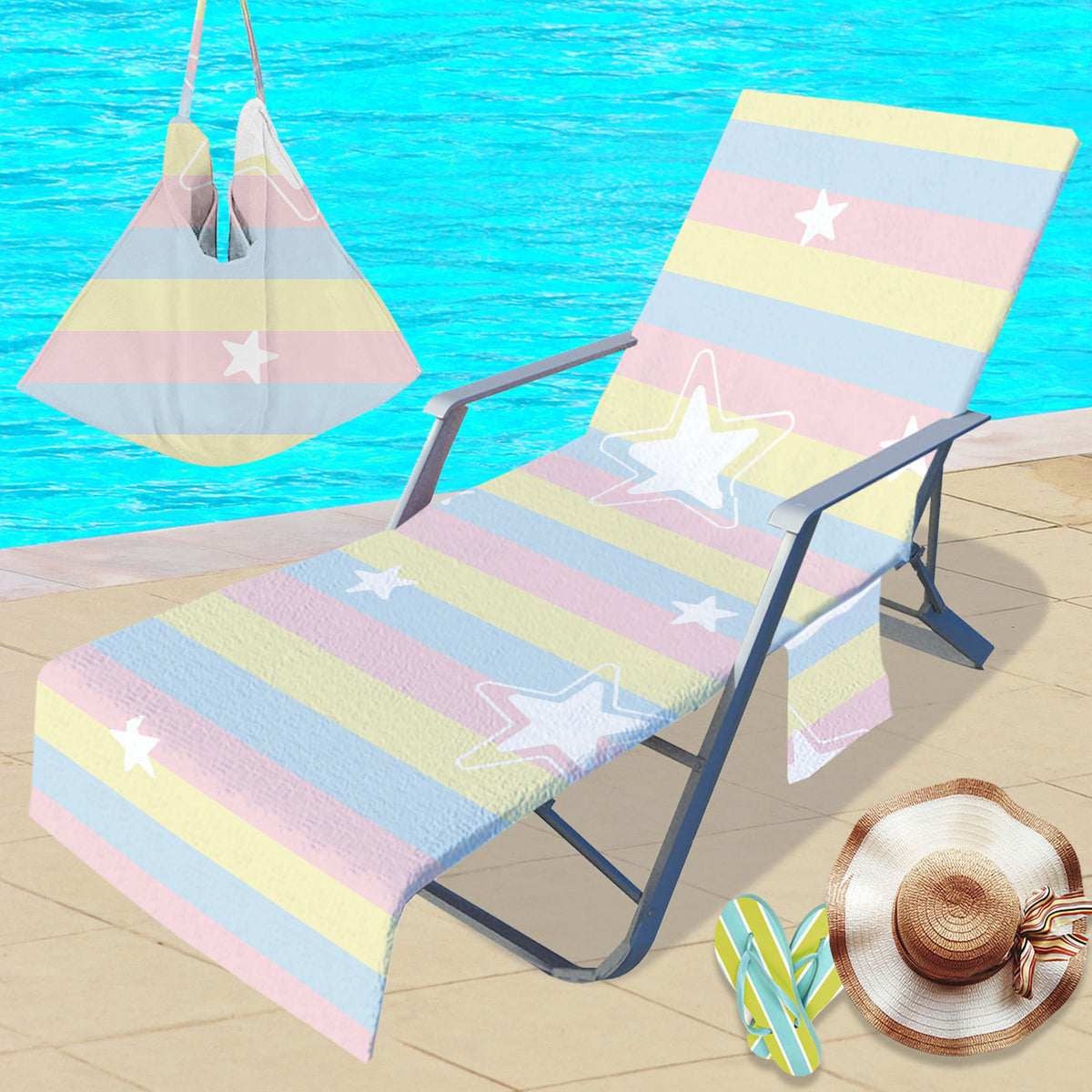 Summer Lounge Chair Towel Cover Pool Chair Cover