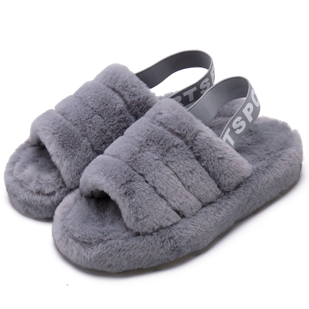 Elastic Band Open Toe Short Sunday Angora Yarns Cotton Winter Slipper