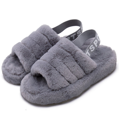 Elastic Band Open Toe Short Sunday Angora Yarns Cotton Winter Slipper