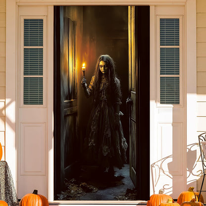 71"x 35" Full Custom Spooky Halloween Door Cover