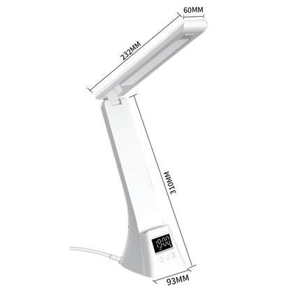Time Display Dimmable Desk Lamp Wireless Charger Foldable Night Light For Home Office
