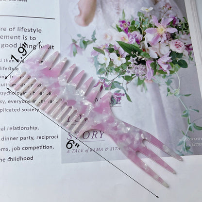 Portable Fishbone-Shaped 3-in-1 Acetate Travel Comb Hair Comb