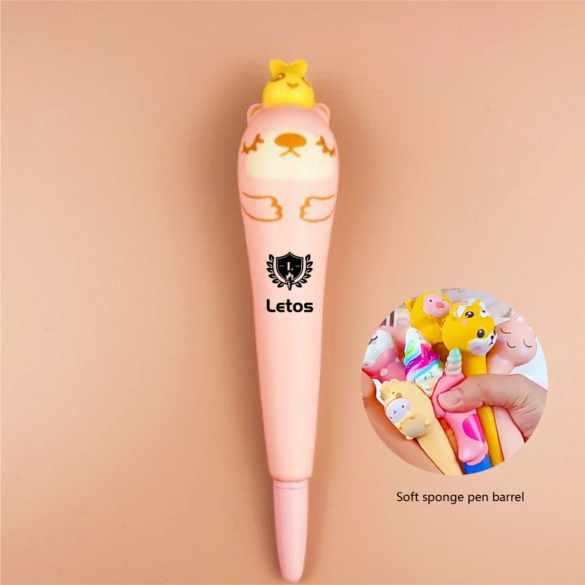 Dolphin Stress Reliever Pen 2" 1 Squeeze Toy Pen PU Foam Gel Ink Pen