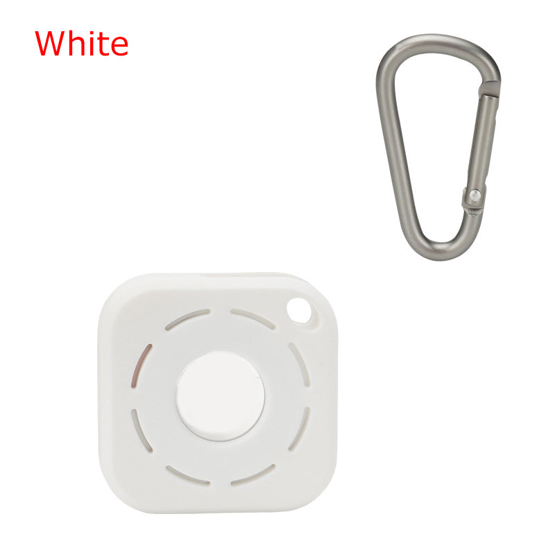 Square Silicone Key Tag Tracker Cover Access Card Sleeve Anti-Lost Protector Holder W/ Carabiner
