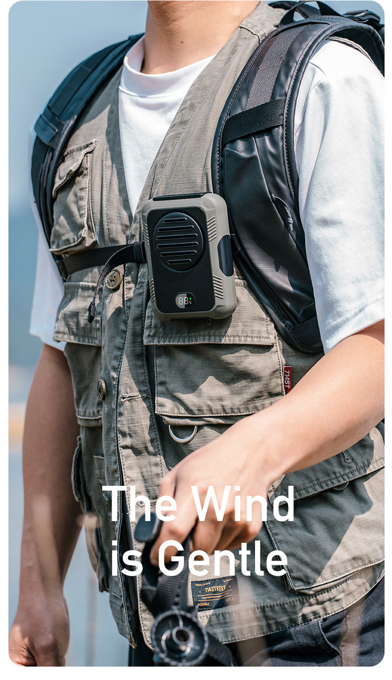 Portable Waist Clip Fan, Rechargeable Belt Fan W/ Power Bank & LED Display
