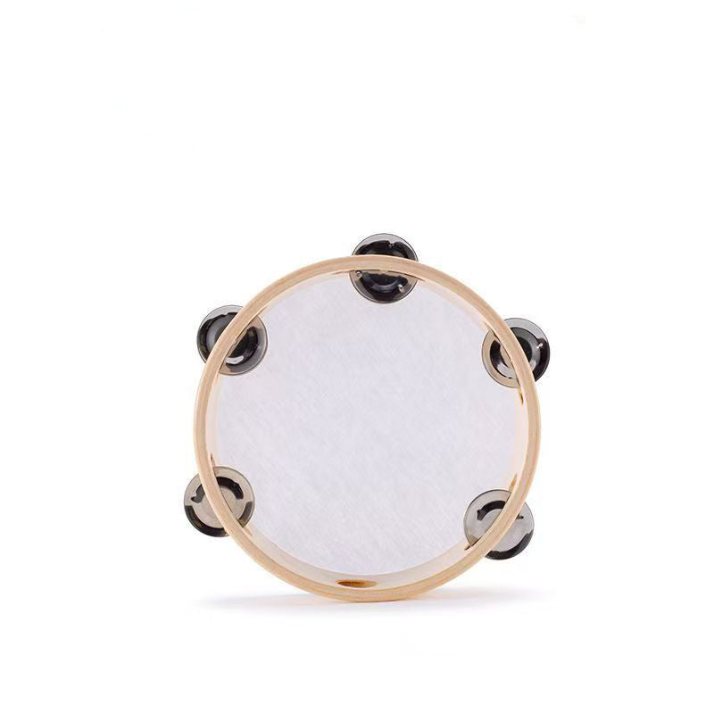 White Top Handheld Tambourine Drum 7"