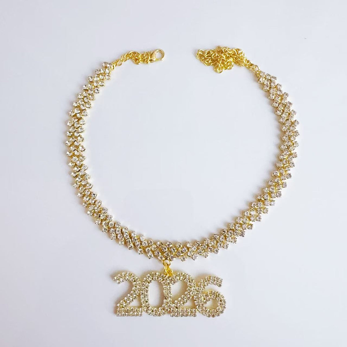 2026 Cuban Chain Rhinestone New Year Necklace