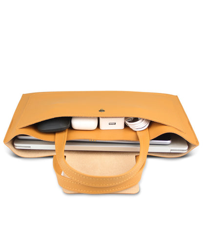 PU Leather 15.6" Laptop Bag Laptop Sleeve With Carrying Handle For Men And Women