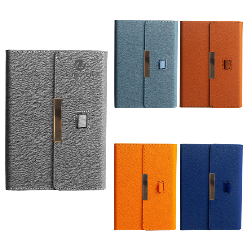 A5 PU Leather Lined Notebook W/ Pen Sleeve
