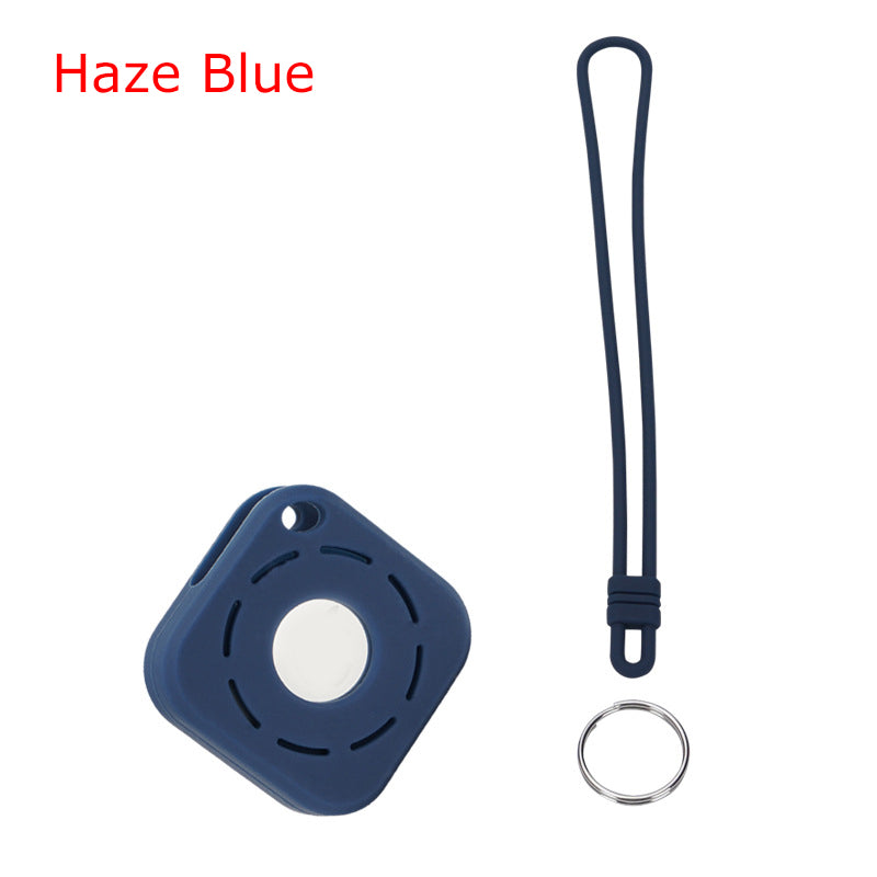 Square Silicone KeyTag Tracker Cover Access Card Sleeve Anti-Lost Protector Holder W/ Silicone Strap