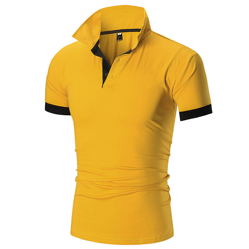Men's Regular-fit Short-Sleeve Polyester Lapel Polo Shirt