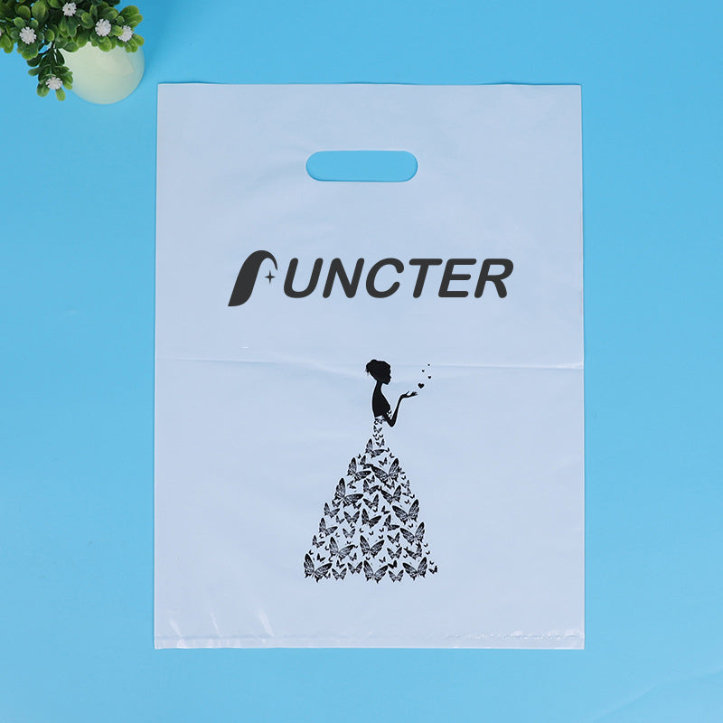 7.9"x13.8" 2.4mil Merchandise Bags W/ Die Cut Handle for Boutique Bag Shopping Clothes Packaging Bag