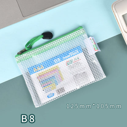 B8 Size Mesh Zipper Pouch Document Holder Bag File Document Pouch For School Office