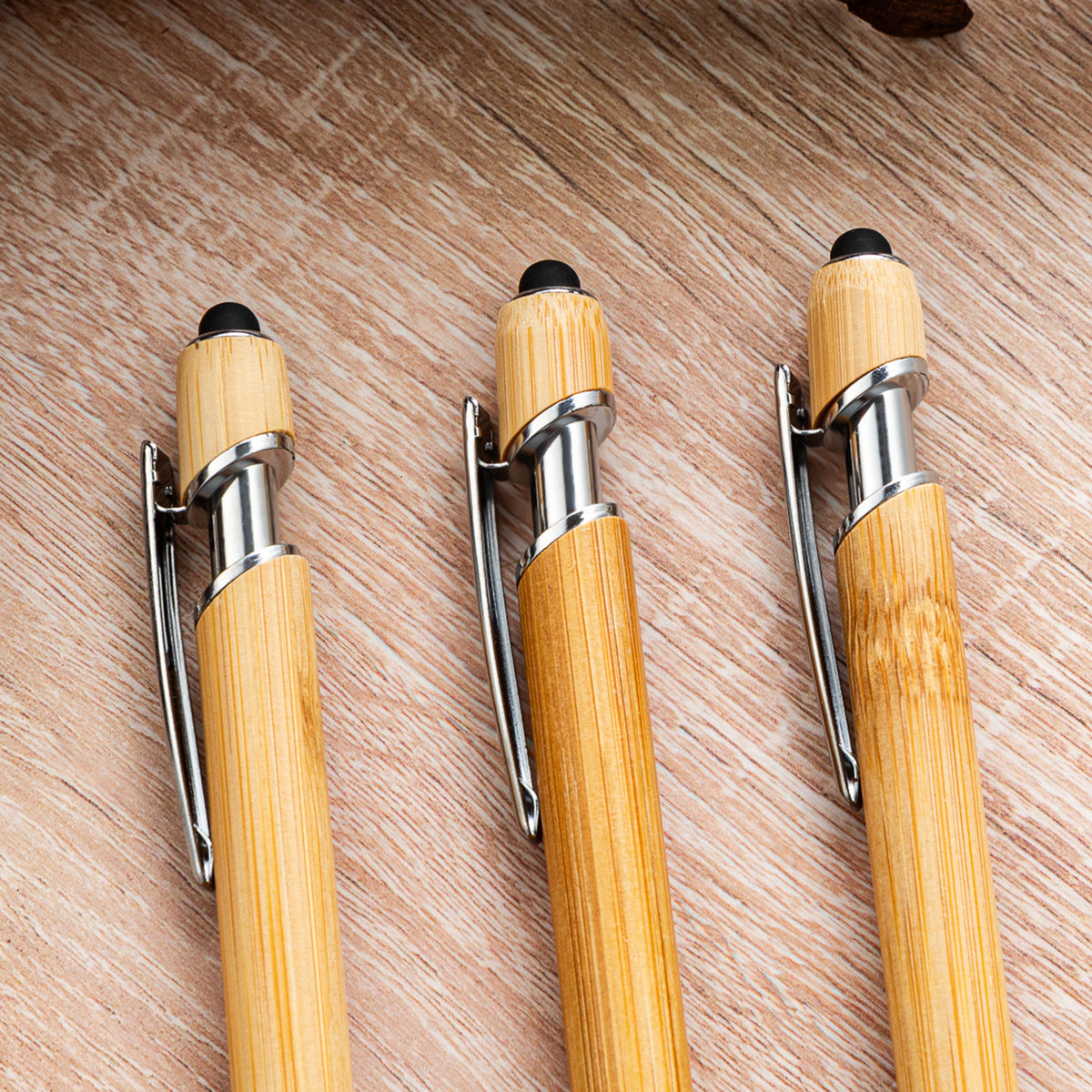 Customizable Bamboo Pens with Touch Stylus Tip Wooden Engraving Ballpoint Pen