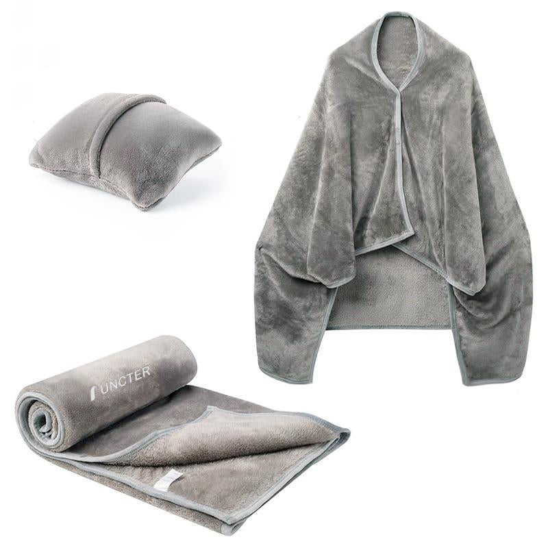 2-in-1 Foldable Wrap-Style Throw Blanket Cushion
