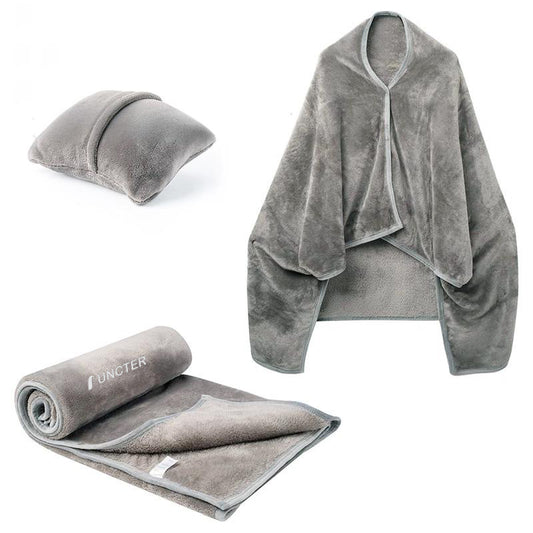 2-in-1 Foldable Wrap-Style Throw Blanket Cushion