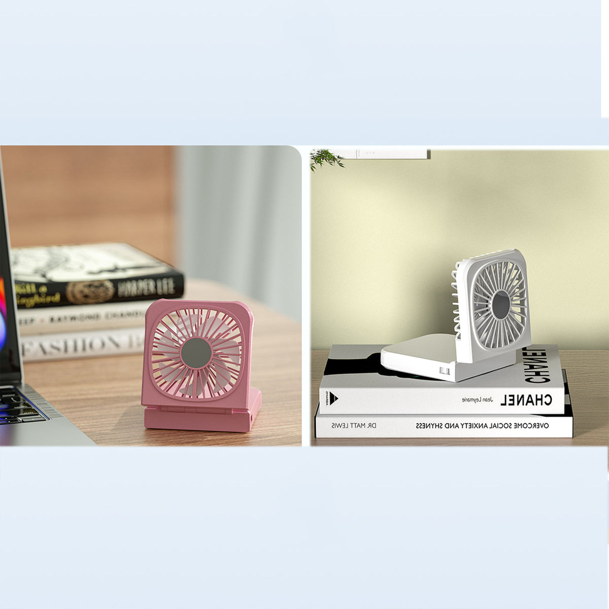 Portable Neck Fan Mini Quiet Handheld Personal Foldable USB Rechargeable Fan