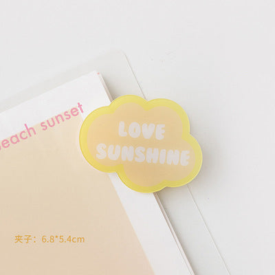Cloud Shaped Acrylic Album Memo Clip Bag Binder Sealing Clip Food Bag Clamp-Two Sides Printing