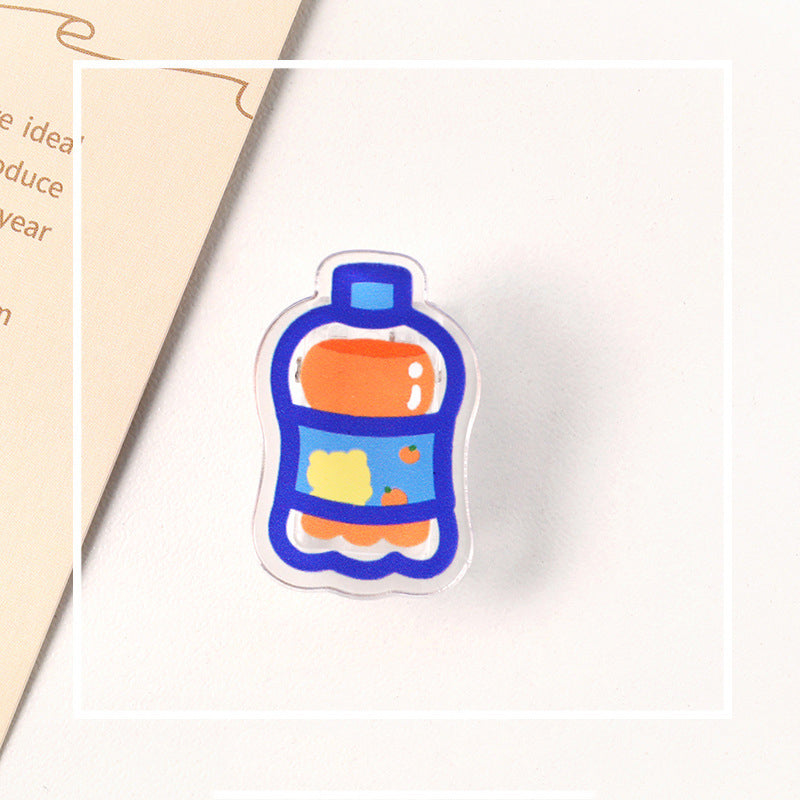 Transparent Bottle Shaped Acrylic Album Memo Clip Bag Binder Sealing Clip Food Bag Clamp - Two Sides