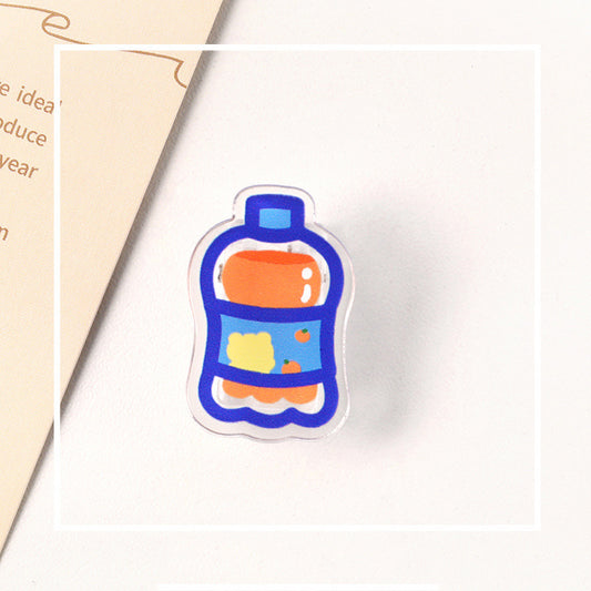 Transparent Bottle Shaped Acrylic Album Memo Clip Bag Binder Sealing Clip Food Bag Clamp - Two Sides