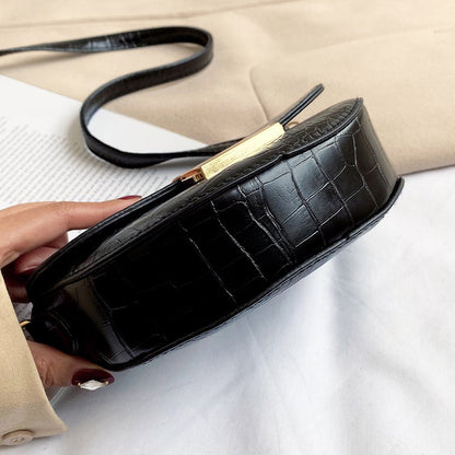 Women's Mini Alligator Print Crossbody Flap Closure PU Leather Shoulder Bag W/Adjustable Strap