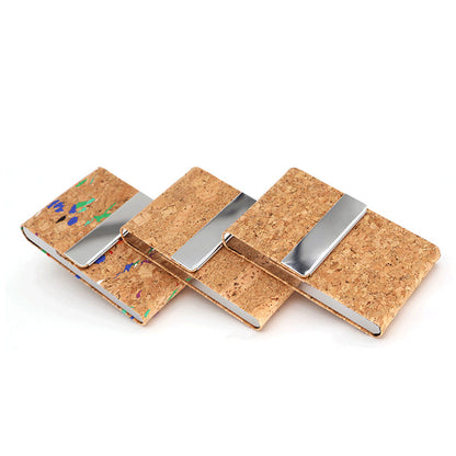 Half Open Soft Wood Cork Card Holder Business Card Case Name Card Holder