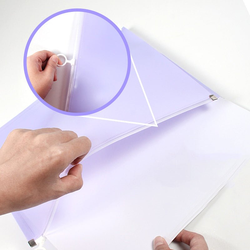 Colorful Zip Plastic Envelopes A4 Zipper Document Folder Letter File Folders Expanding Envelope