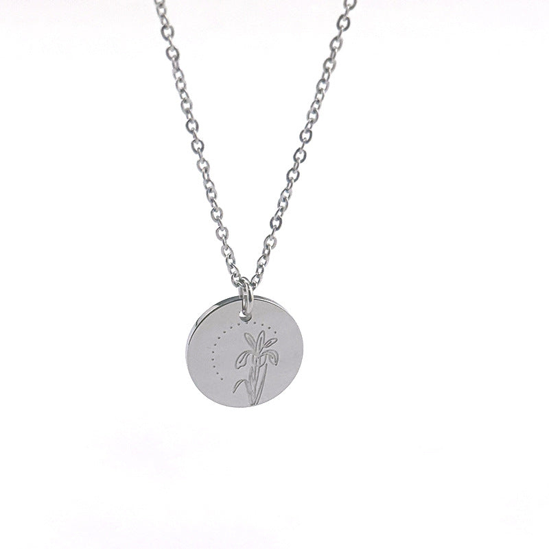 Customized Logo Round Iris Necklace