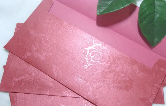 Rose Texture Pearl Paper Invitation Letter Envelope