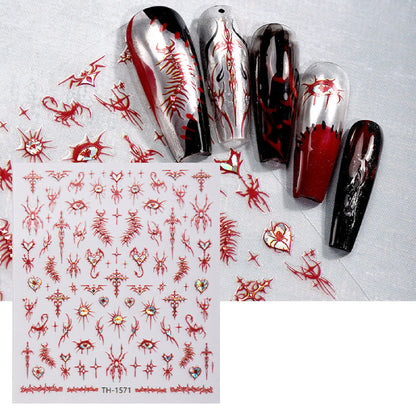 Halloween Ghost Sticker Nail Art Stickers Decals Self-Adhesive Nail Supplies Fingertip Art