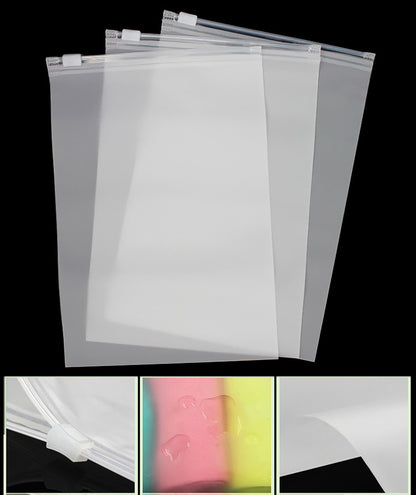 13 x 18" Matte Frosted Storage Bag Waterproof Zip-Lock Seal Storage Bag Makeup Packing Pouch