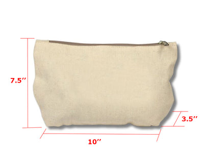 Custom Heavy-Duty 12 oz. Cotton Canvas Zipper Bags Cosmetic Bag Make Up Bags