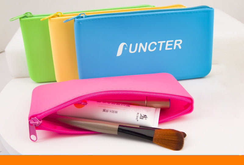 Portable Silicone Zipper Bag Multi Purpose Soft Organizer Bag Makeup Bag