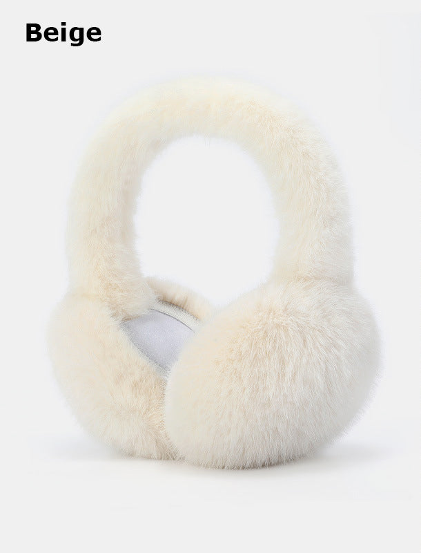 Foldable Ear Muffs for Women Faux Fur Winter Earmuffs Fluffy Ear Warmers Cute Ear Covers