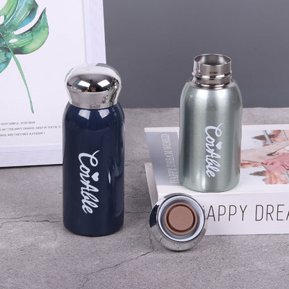 6oz/180ML 304 Stainless Steel Mini Insulated Water Bottle With Screw-on Lid Portable Vaccum Mug