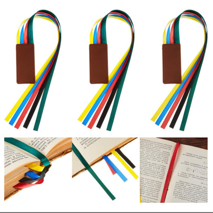 PU Leather Bookmark Classic Stitched Bookmark Page Markers Reading Gifts W/ Tassels
