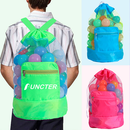 Foldable Mesh Beach Backpack W/ Double Shoulder Strap