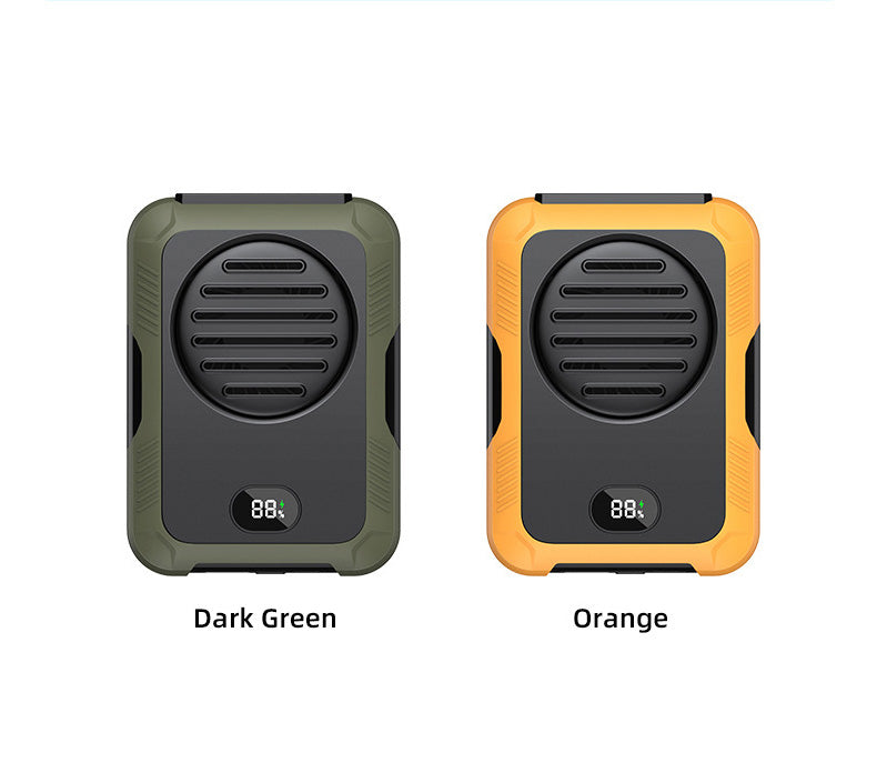 Portable Waist Clip Fan, Rechargeable Belt Fan W/ Power Bank & LED Display