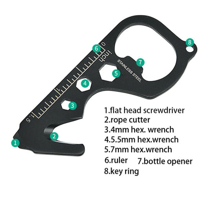 Stainless Steel Hook shaped Multitool Survival Pocket Wallet Tools