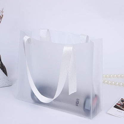 13.79 X11.43" Clear & Frosted PVC Tote Bag for Shopping