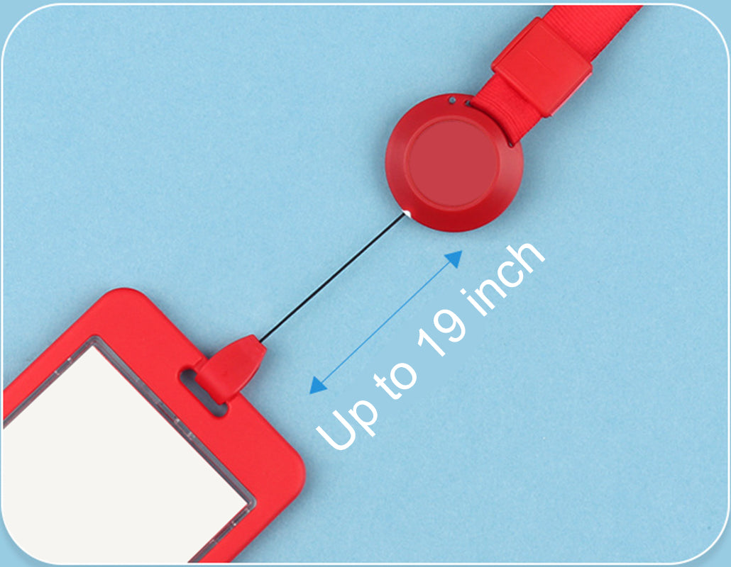 Plastic Vertical Badge Holder With Retractable Lanyard