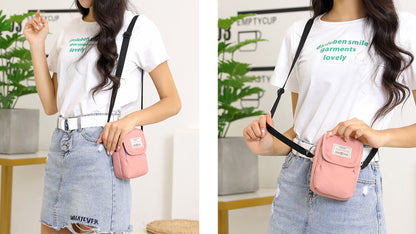 Nylon Mini Crossbody Bag Single Shoulder Bag Daily Cell Phone Purse Bag Stadium Approved Bag