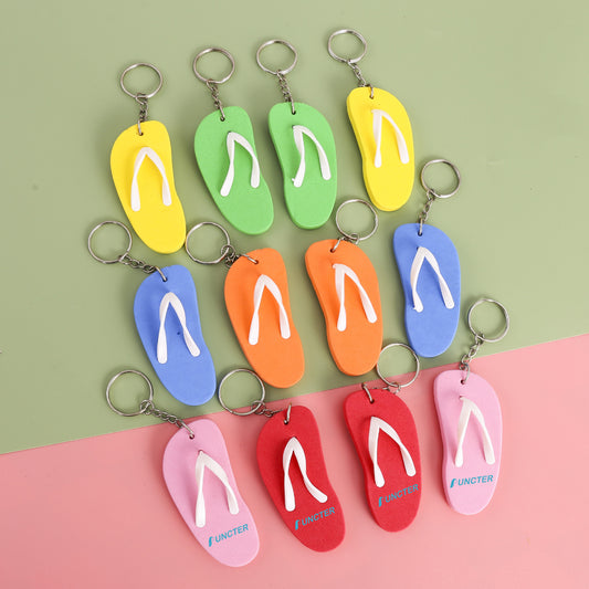 Custom 3D Mini EVA Flip Flops Keychain Floatable Shoe Keychains