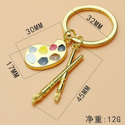Gold/Silver Painting Palette Keychain