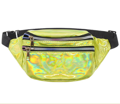 Waterproof Holographic Fanny Pack Shiny Waist Pack Luminous Waist Bag