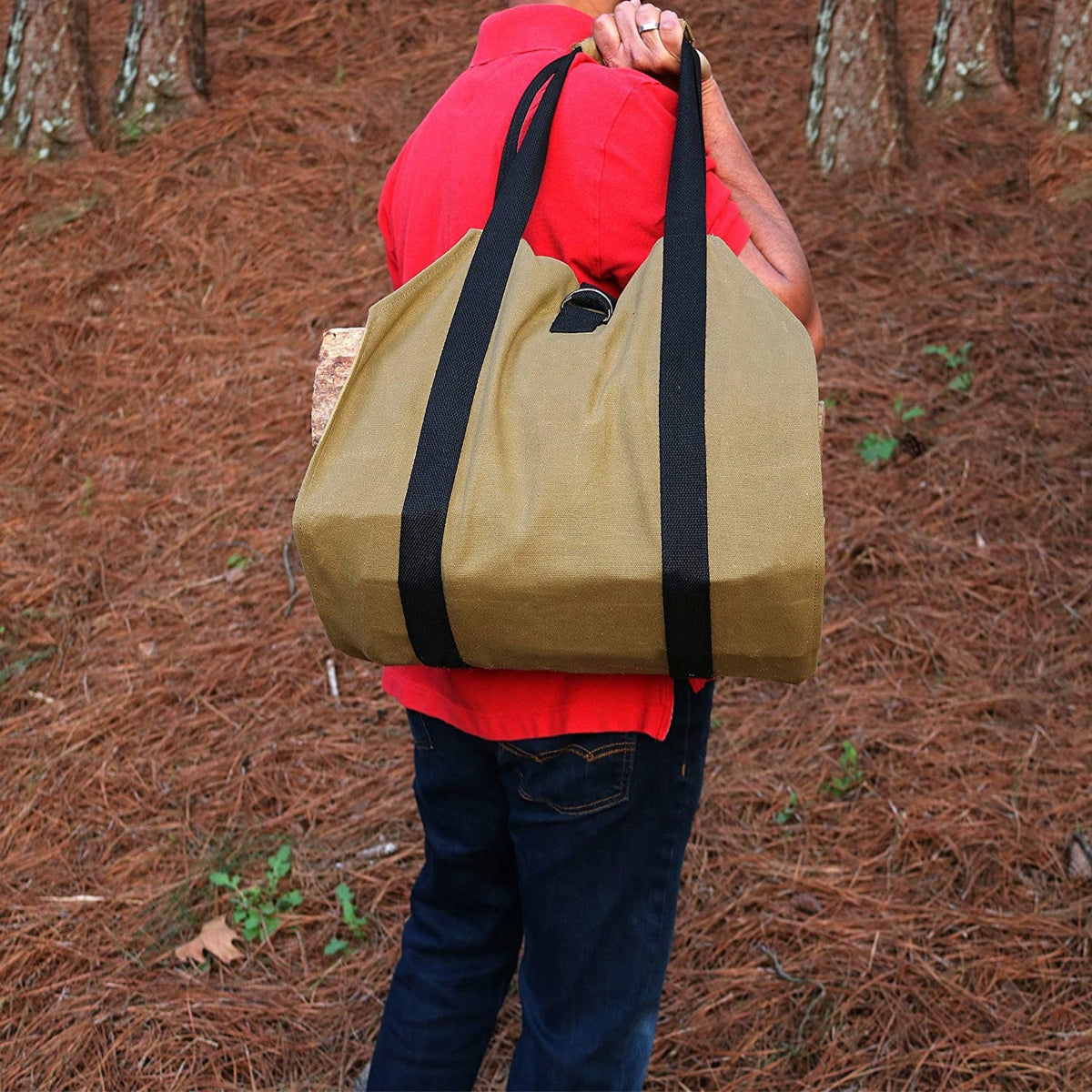 Firewood Log Carrier Tote Bag For Outdoor Camping