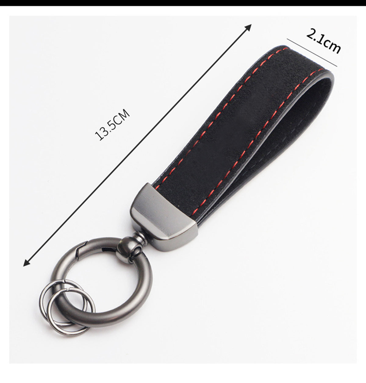 Car and Home Keychain Black Leather Key Chain and Metal Key Rings for Men Women