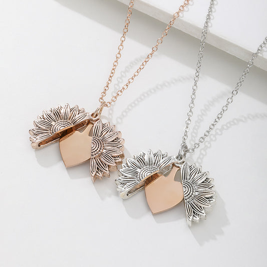 Heart Shape Sunflower Necklace