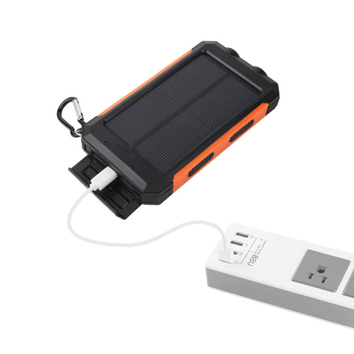 10000mAh Solar Dual Port Water Resistant Power Bank W/ 2 LED Lights